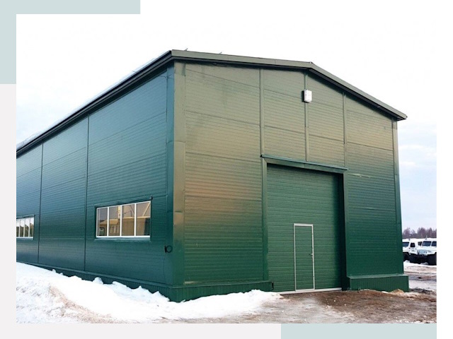 Двускатные ангары в Усинске